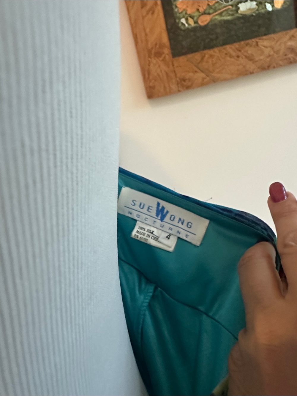 Blue-Green Beaded Maxi Dress - Picture 13 of 13
